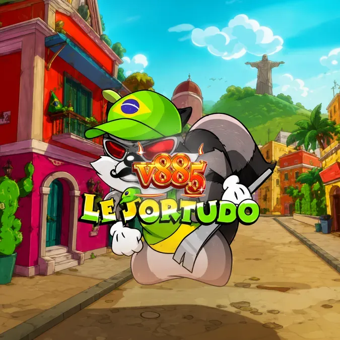 Smokey o guaxinim em uma rua brasileira ensolarada no jogo Le Sortudo