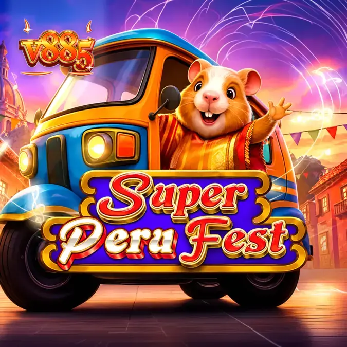 Cena vibrante do jogo de slot Super Peru Fest com elementos culturais peruanos